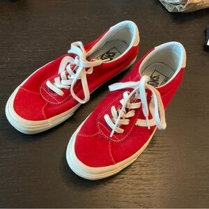 RED Suede Leather Epoch Vans - 9.5